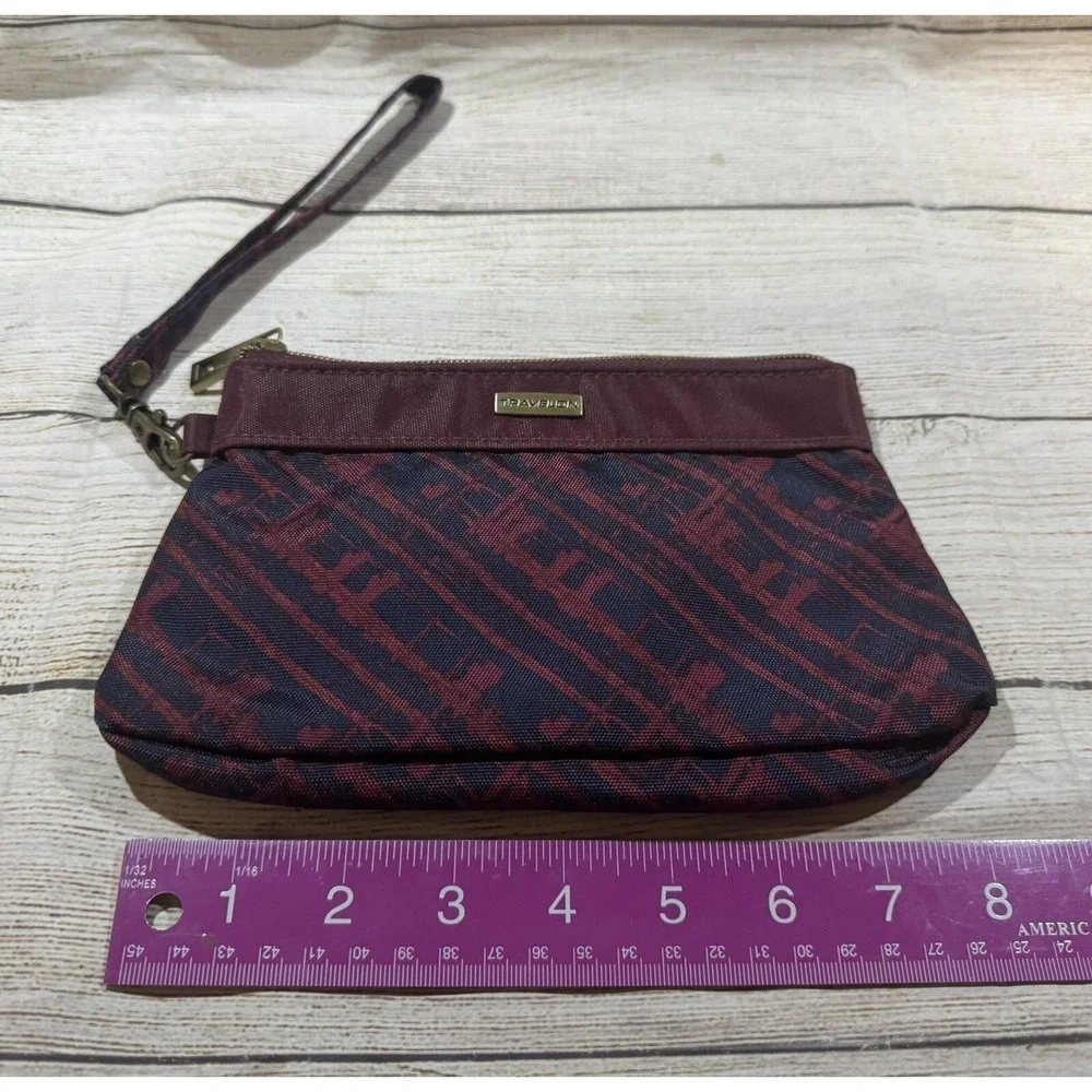 Travelon RFID Set of 2 Make Up Bags Travel Pouch Blue Burgundy Red EXCELLENT B7